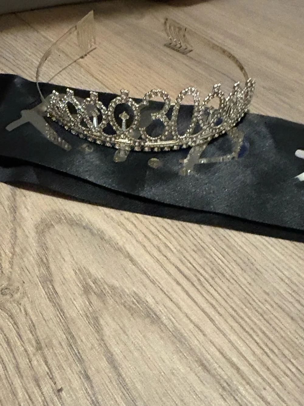Crystal 30th Birthday Tiara Crown - Silver Rhinestone with Sash